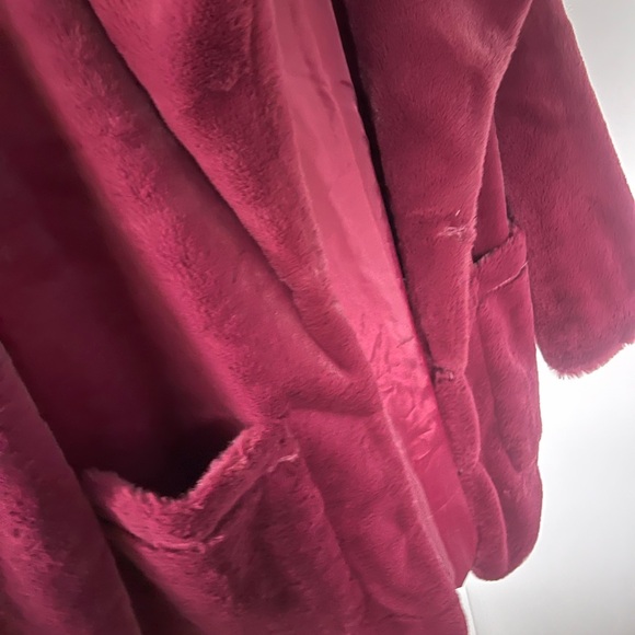 Democracy Deep Red Faux Fur Jacket - Picture 5 of 6